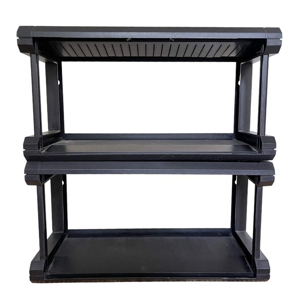 2 Allsop Plastic Stackable 25 CD Storage PS1 Desk Hanging Organizer Rack Black